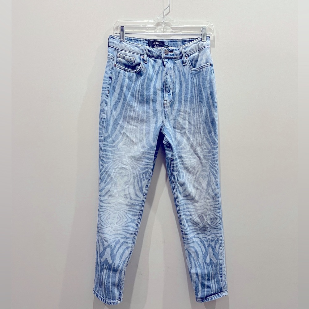 AFRM zebra bleached jeans